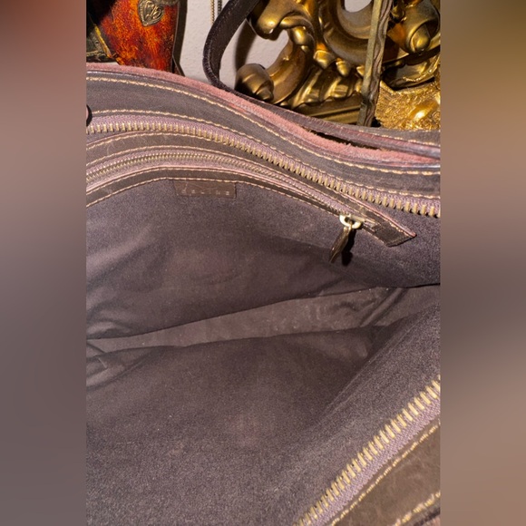 Celine bag monogram vintage purse suede C all over print good hardware - Picture 11 of 15